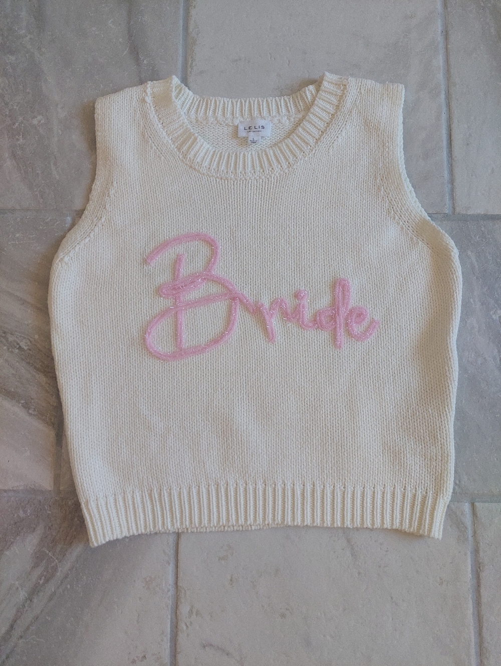 Le Lis Women Bride Tank Top Vest Color Off white Cream Size Large